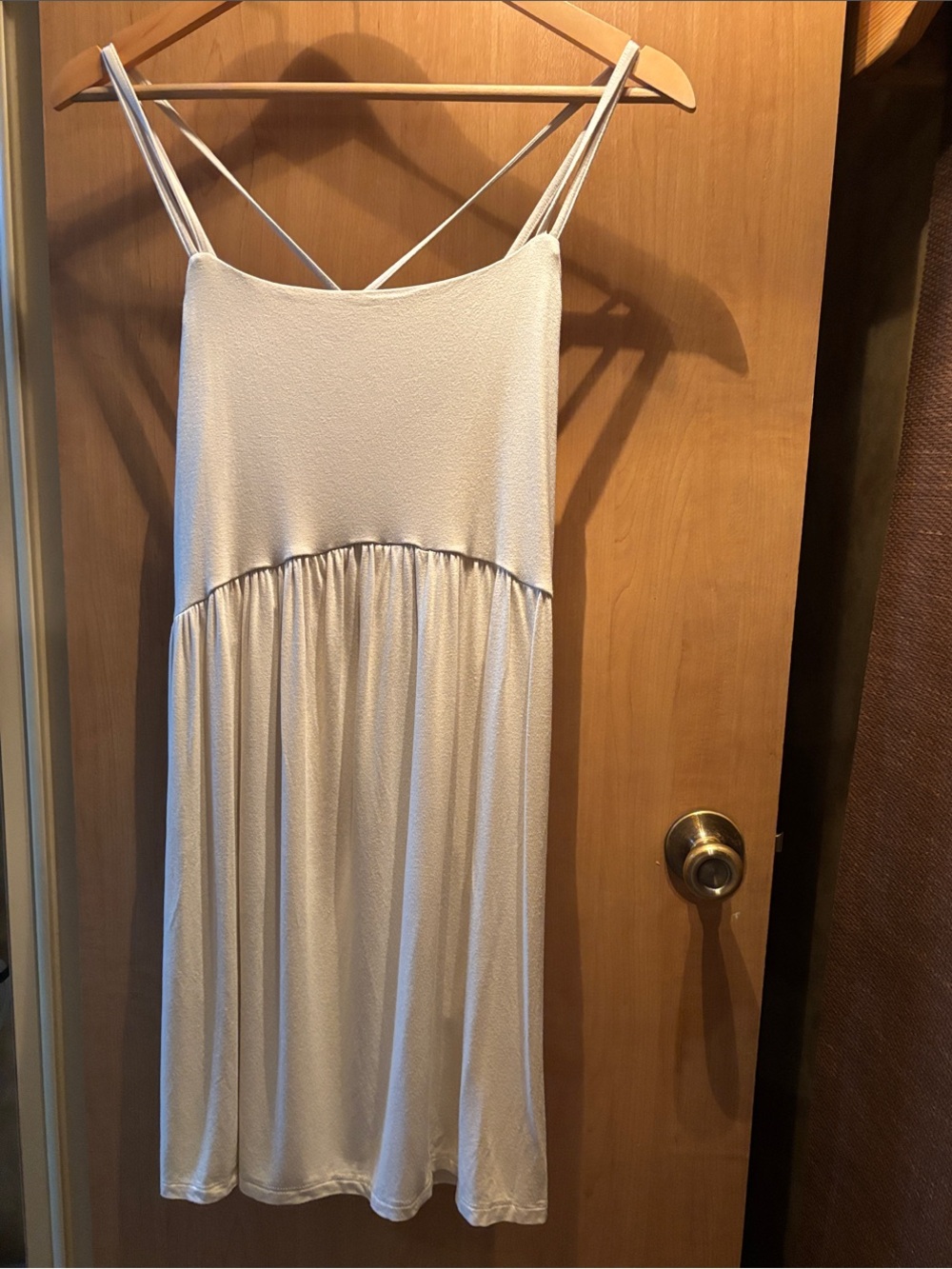 Old Navy Cream Double-Strap Mini Sundress with pockets!